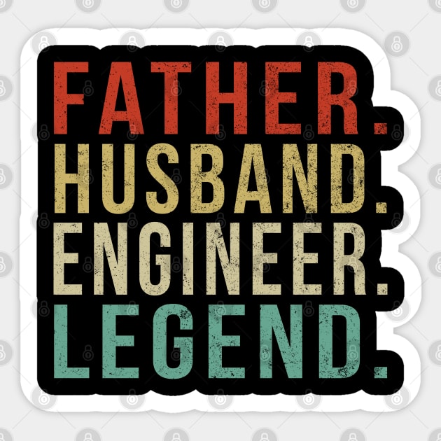 Engineer Dad Vintage/ Father. Husband. Engineer . Legend. Sticker by PGP